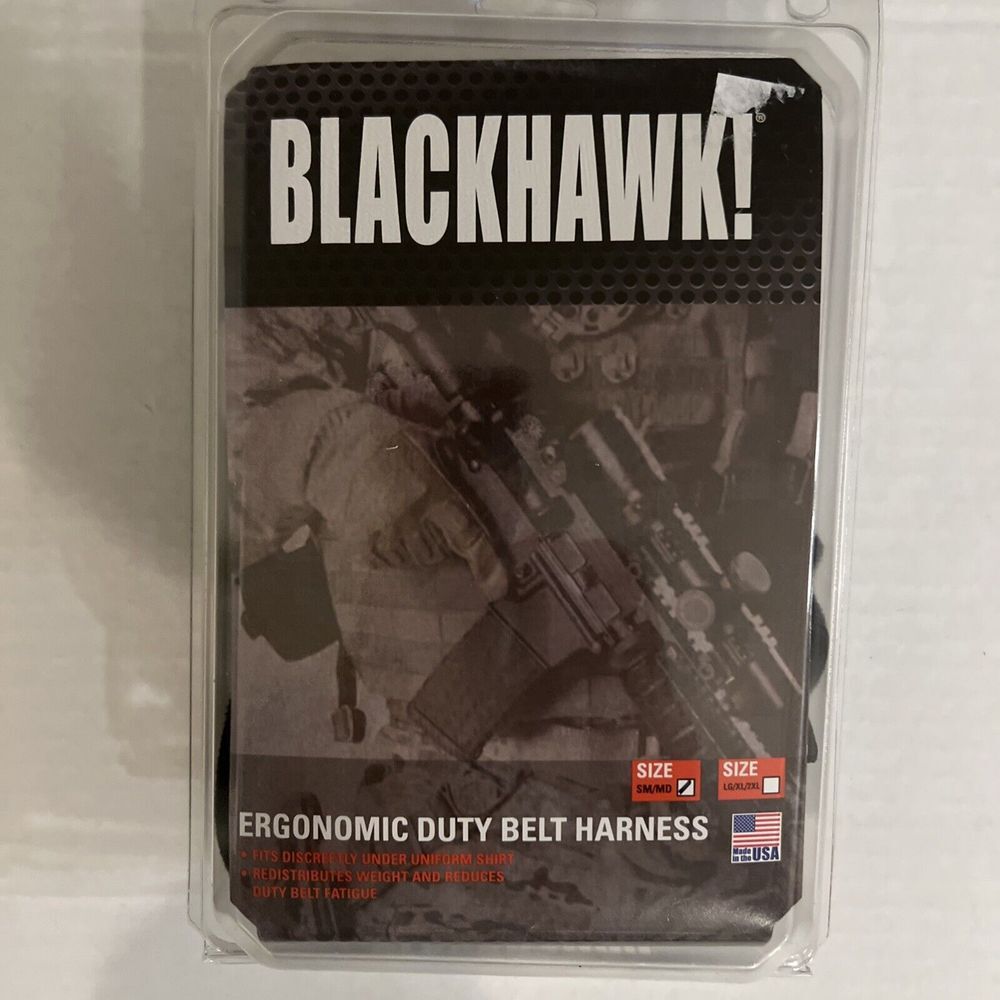 Blackhawk! Ergonomic Duty Belt Harness SM/MED Black 44H001BK (NEW IN‎ BOX)